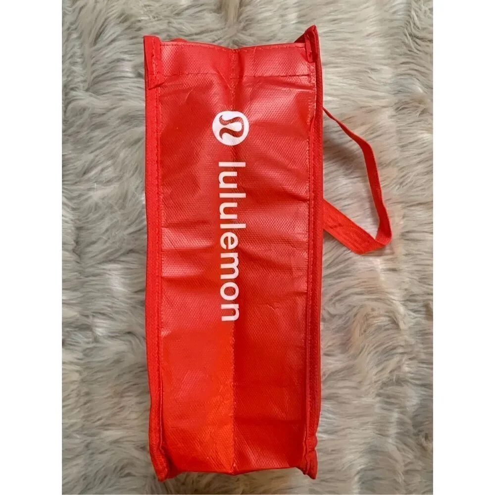 Lululemon Athletica Reusable Red White Small Tote Gym Bag Athleisure Sporty